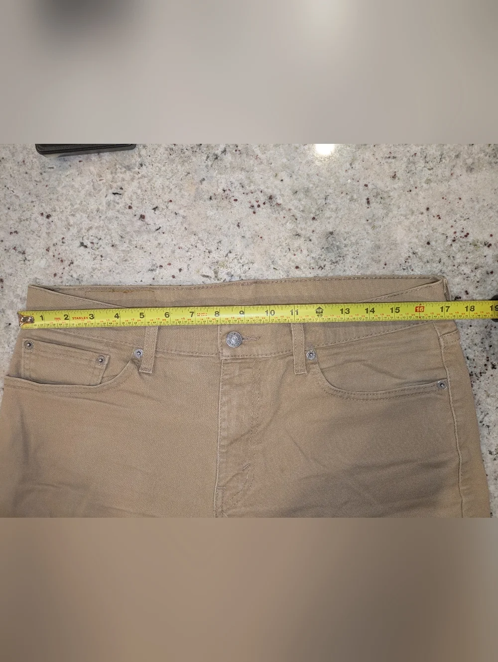 Levi’s 511 Slim Cutoff Shorts Men’s 32 Tan Khaki Raw Hem Denim Casual